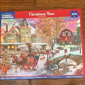 Like new. Only worked once. White Mountain Christmas Time Puzzle - 1000 Pieces